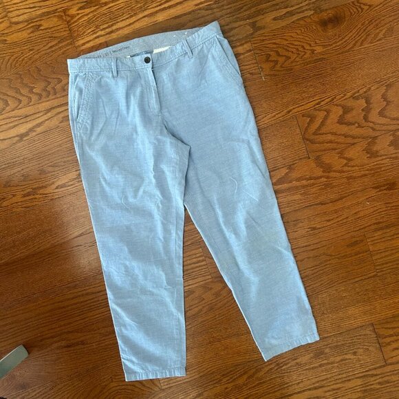 Talbots Relaxed Chino Pants Flat Front Trouser Size 12 Casual Pants Preppy - Picture 2 of 11